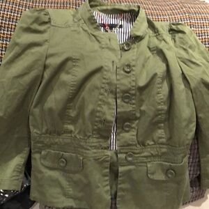 Marc Jacobs military moto style olive green jacket in 4